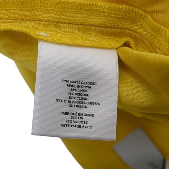 Joie Womens 10 Brenten Linen Blend Shorts in Sulphur Yellow NEW - Picture 9 of 9